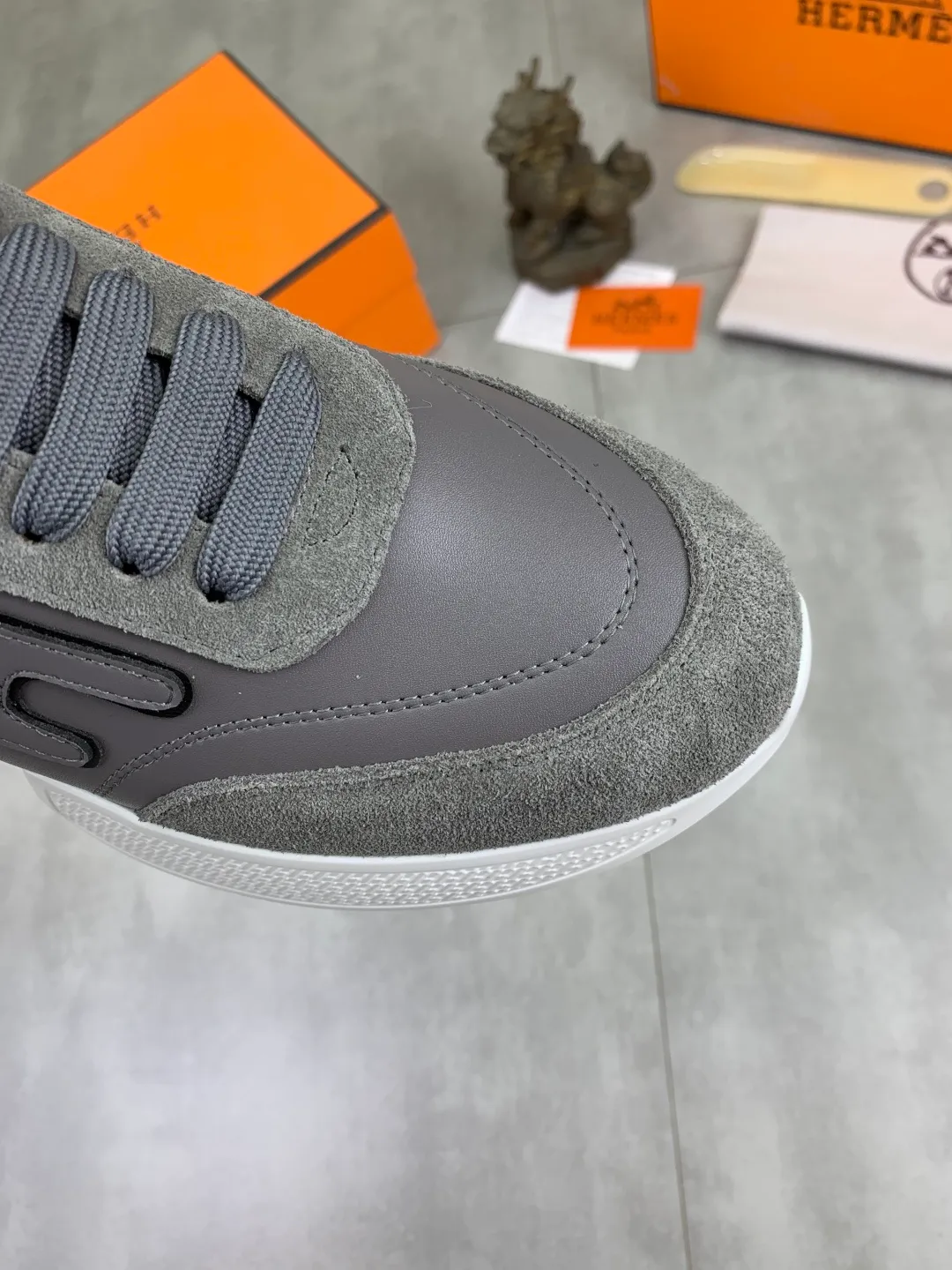 Men's shoes 💰P460 new style [HERMES] Hermès - High-end quality original order - Upper: 🔝 Napa calfskin, sewn brand 'H' totem - Inner: water-dyed cowhide - Outsole: ultra-light TPU foam; molded outsole - Ultra-high quality control·Fine workmanship: highlighted (high-end·luxury·grade) -Size: 38-44 (45 can be customized)·
